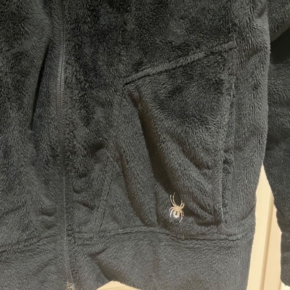 Spyder Black Fleece Hoodie - M - Picture 2 of 6